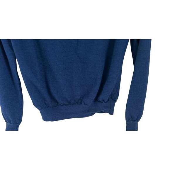 Joseph & Lyman Navy Blue Long-Sleeve Merino Wool Polo Shirt Mens Size M - Picture 6 of 6